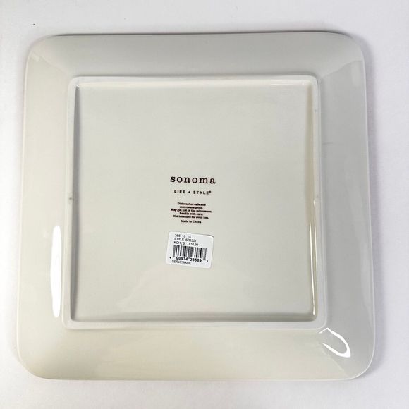 Sonoma Life+Style Jalapeno Square Serving Plate Handpainted New - Picture 5 of 5